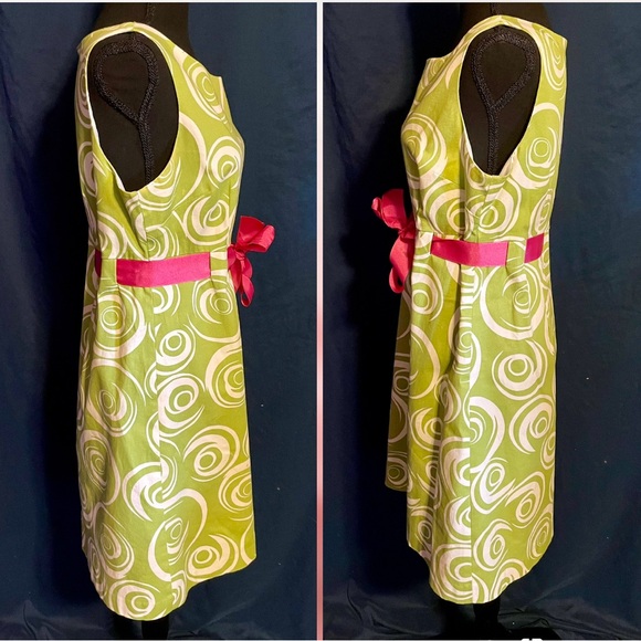 Willow Glenn NY lime green colorful dress size 12 - Picture 4 of 8